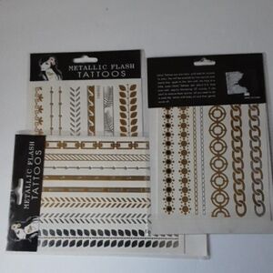 Metallic Flash Tattoos - Gold and Silver Temporary Tattoo Sheets